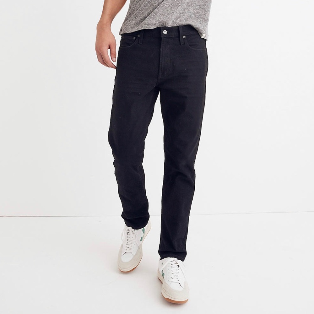 Madewell Mens Straight Jeans in Classic Black Wash